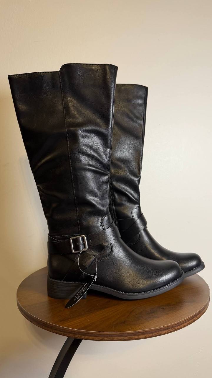 Style&Co Riding Boots 5.5M Black Man-Made Tall New in Box MSRP $79.90