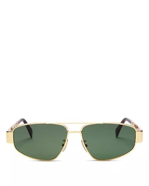 Celine  Metal  Triomphe  CL40281U  Gold/Green  Sunglasses  OS  NWT  $550