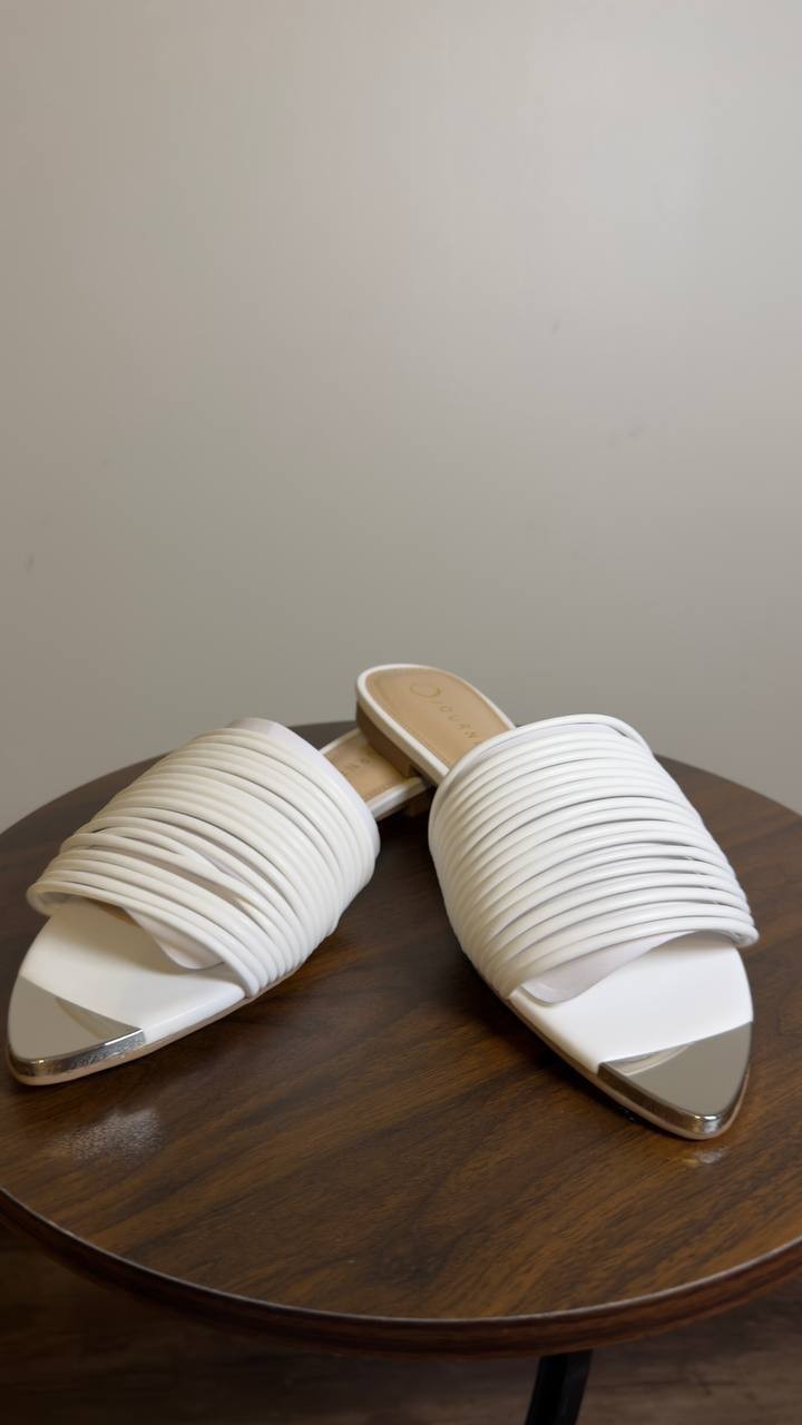 Journee Collection Slip On Sandals White 9.5 M New $65.00