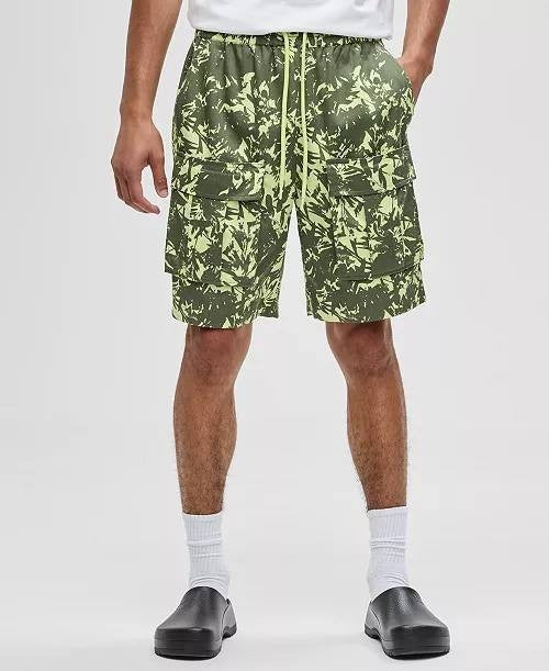 Mode of One Men’s Abstracted Floral Printed 9" Cargo Shorts Regular Fit L $59.50