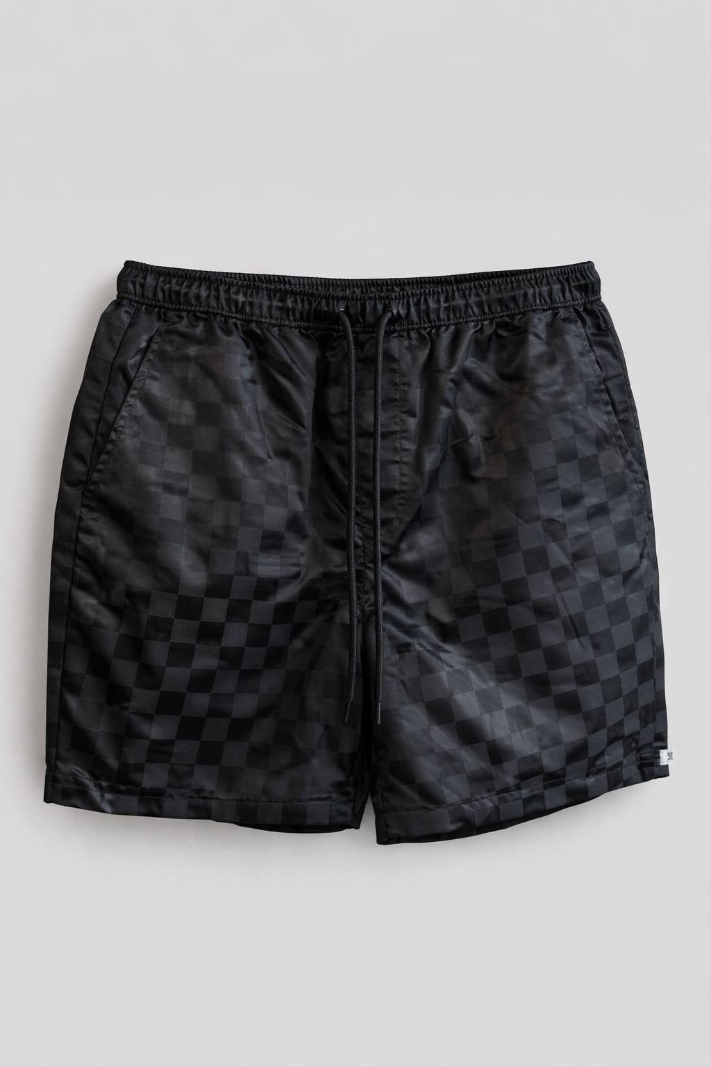 Mode of One Men’s Checker Jacquard Drawstring Shorts Black XXL NWT