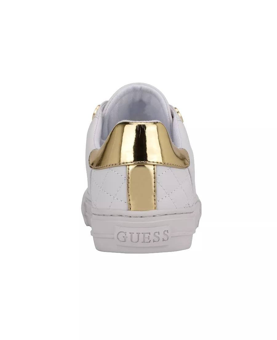 GUESS Loven Sneakers 12M White Multi Lace‑Up Low‑Profile Logo Detail NIB msrp$65