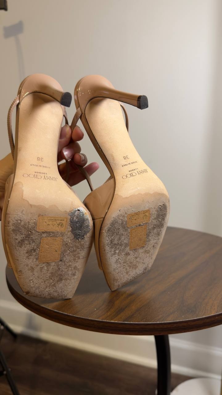 Jimmy  Choo  Strappy  Sandals  Beige  38  Pre‑owned