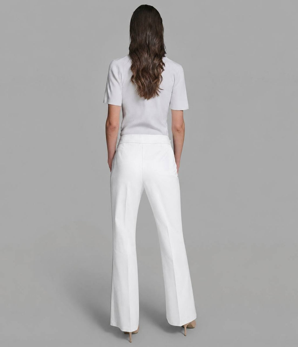 Karl Lagerfeld Paris Sailor Button Flare Leg Pant White 14 NWT $119