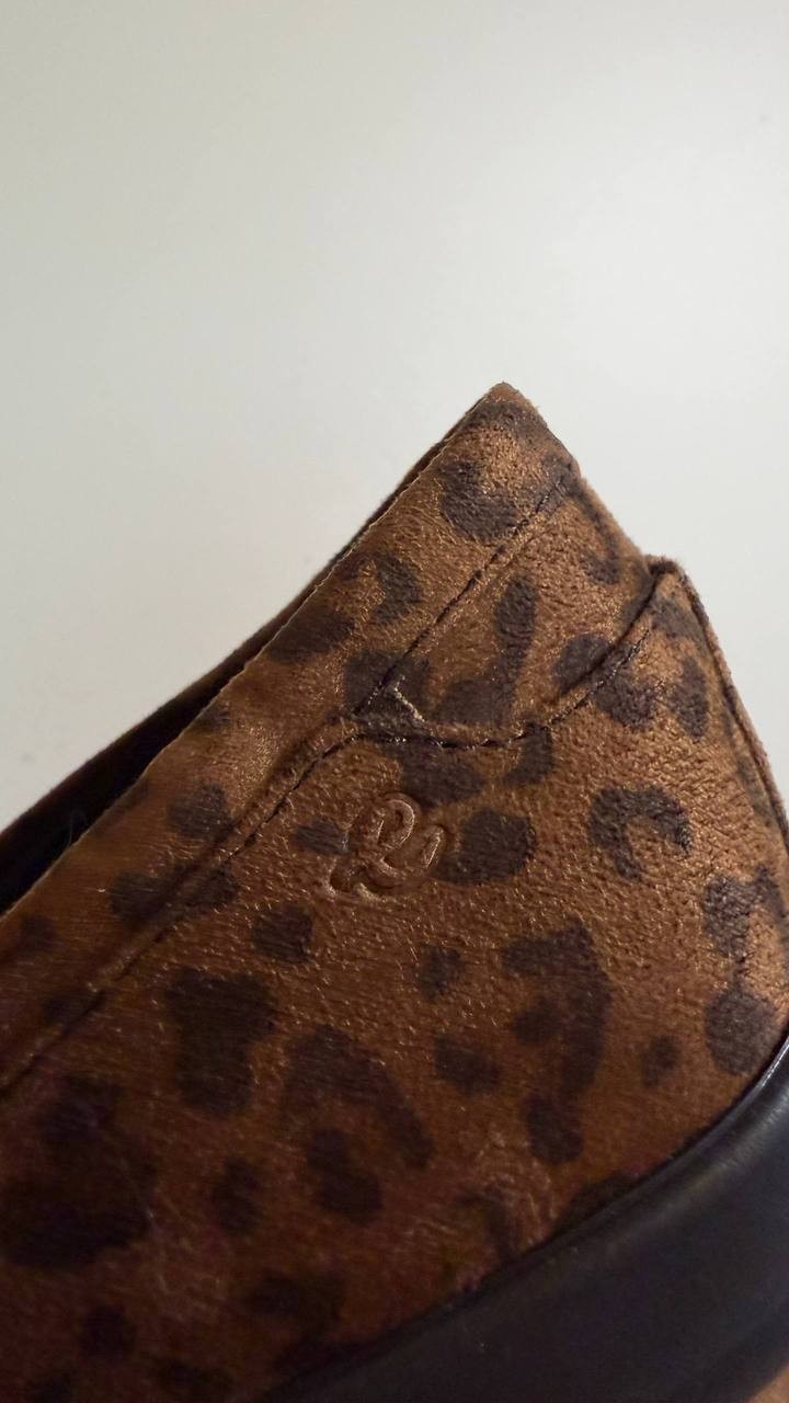 Easy Spirit Acasia Flats 8M Leopard Print Textile Slip‑On Lightweight NIBmsrp$69