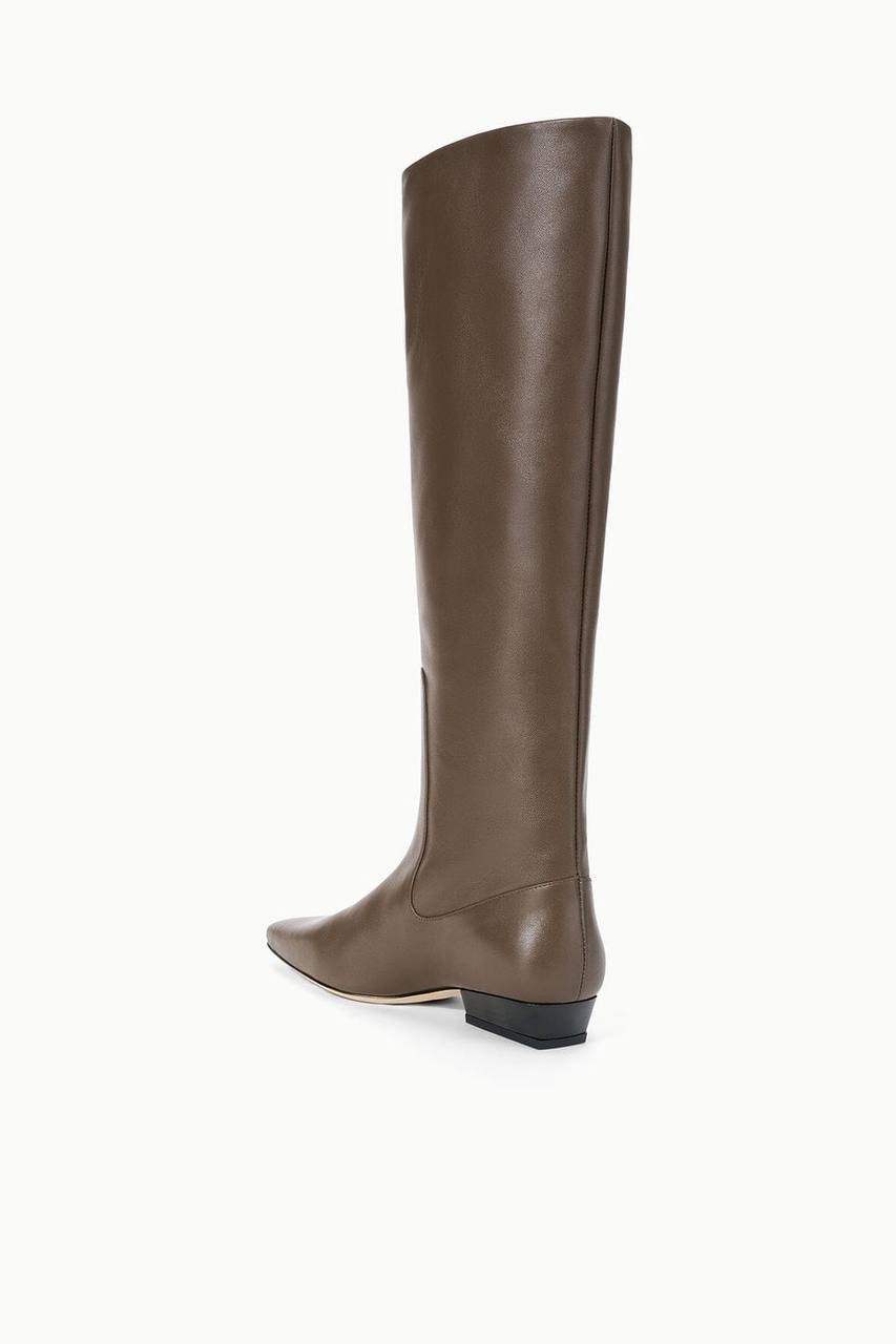 Staud Truffle Leather Flat Boots 36 New in Box MSRP $495