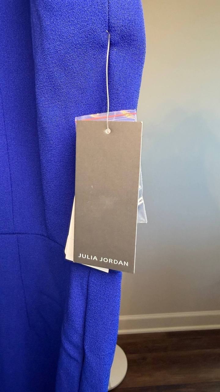 Julia Jordan Sleeveless Halter Wide‑Leg Jumpsuit Blue 8 NWT $139