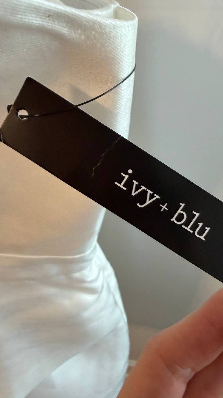 ivy+blu Women’s Pleated Bustier Peplum Dress Ivory Size14 NWT $109(need washing)