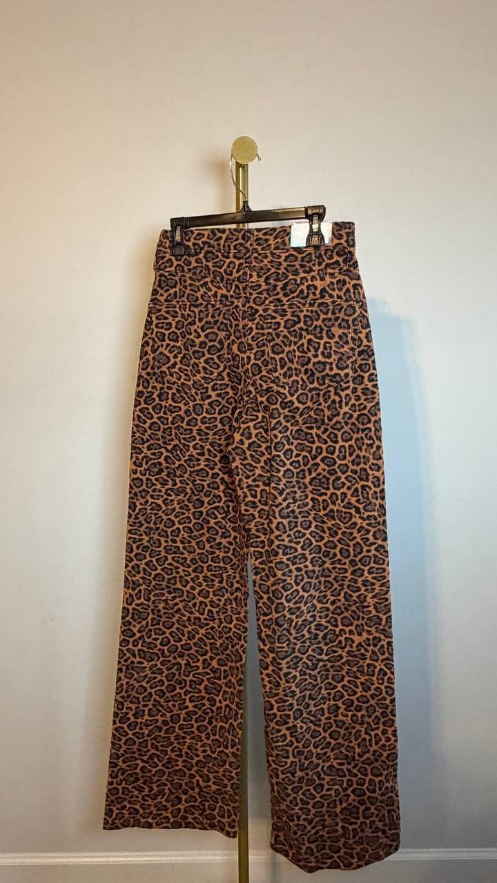 Tinseltown Juniors’ Animal‑Print Wide‑Leg Jeans Leopard 0 NWT $46