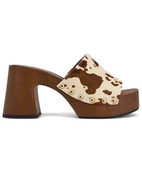 MIA  Platform  Block  Heel  Sandals  Brown Cow  9.5M  New  $80
