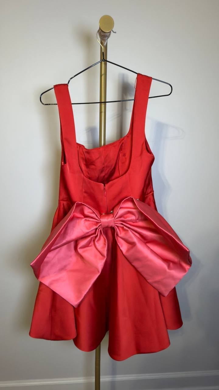 Disney Minnie Mouse Bow‑Back Fit & Flare Party Dress Red M NWT $129