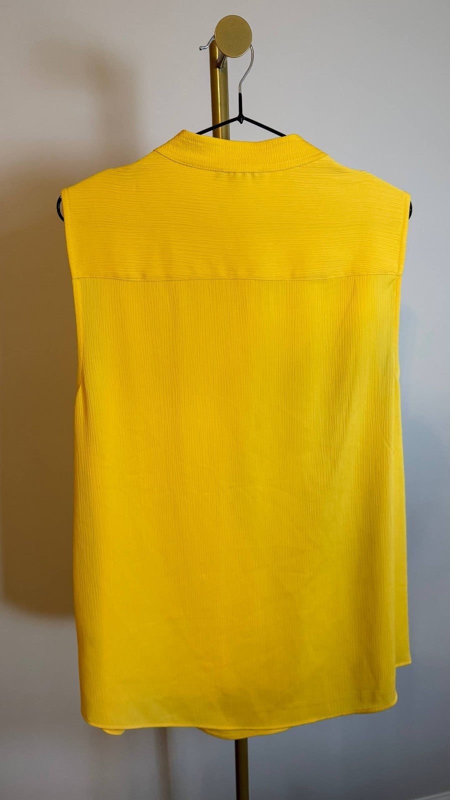Tommy Hilfiger Women’s Button‑Front Epaulet Blouse Yellow $79 NWT