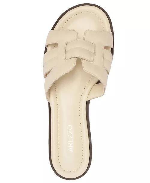 Arezzo Panacota Leather Flat Sandals 8B NIB MSRP $79