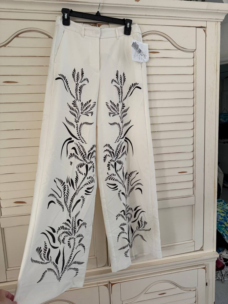 Marella Art.365 Pesco Printed Pants Slit Pockets Tailored Fit US 4  MSRP $495