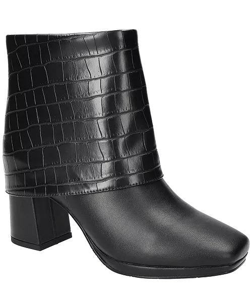 Easy Street Black Man‑Made Ankle Boots 12M NIB MSRP $100