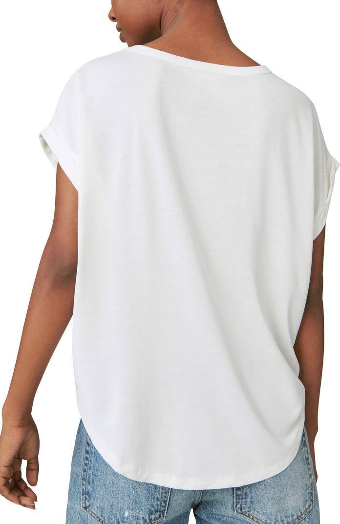 Lucky Brand Sandwash Dolman T-Shirt White Size S/P NWT $39.50