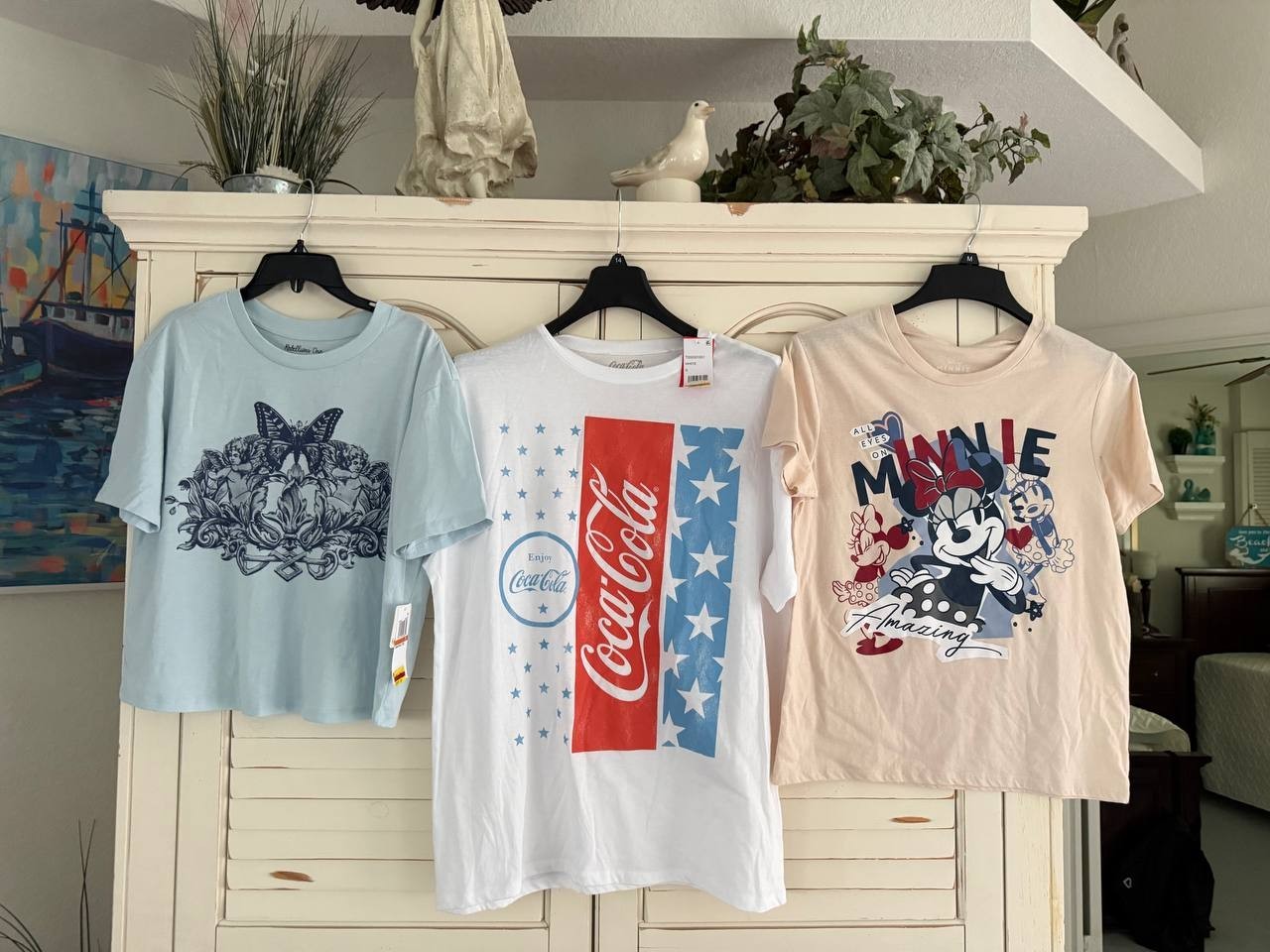 Three Pack Women's Graphic T-Shirts – Disney Minnie, Coca-Cola, Rebellious