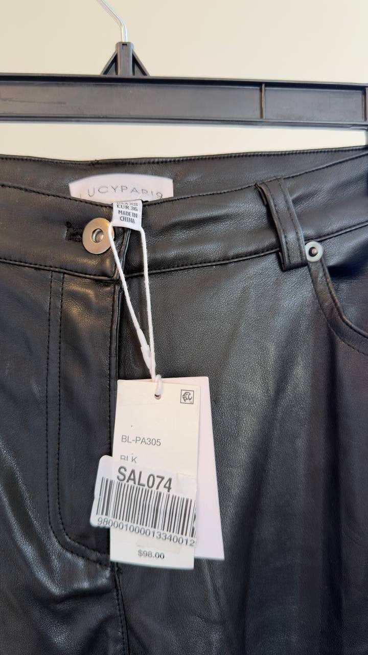 Lucy Paris Adler Faux Leather Pants Black XS NWT $98