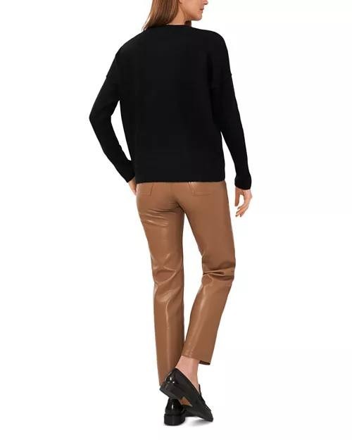 Vince Camuto Star Crewneck Sweater Black M, NWT - Intarsia Star Knit Casual