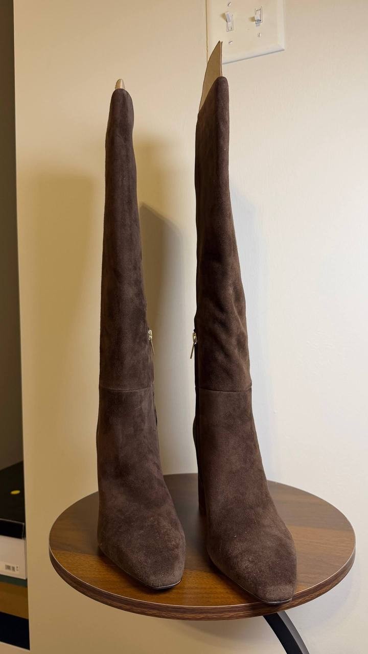 Marc Fisher LTD Yarli Boots 9M Dark Brown Leather Knee‑High  NIB msrp$299