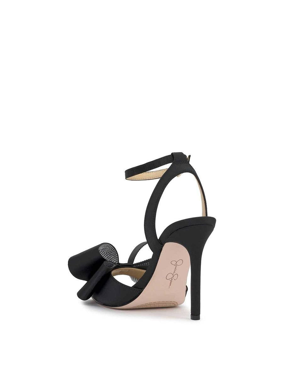 Jessica Simpson Black Satin Heeled Sandals Size 7.5M New in Box $99