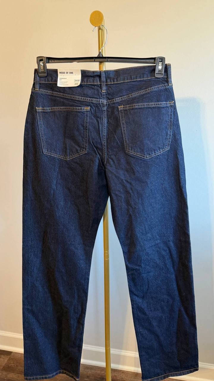 Mode of One Men’s Straight‑Fit Jeans Roosevelt 34W 34L $69.50 NWT