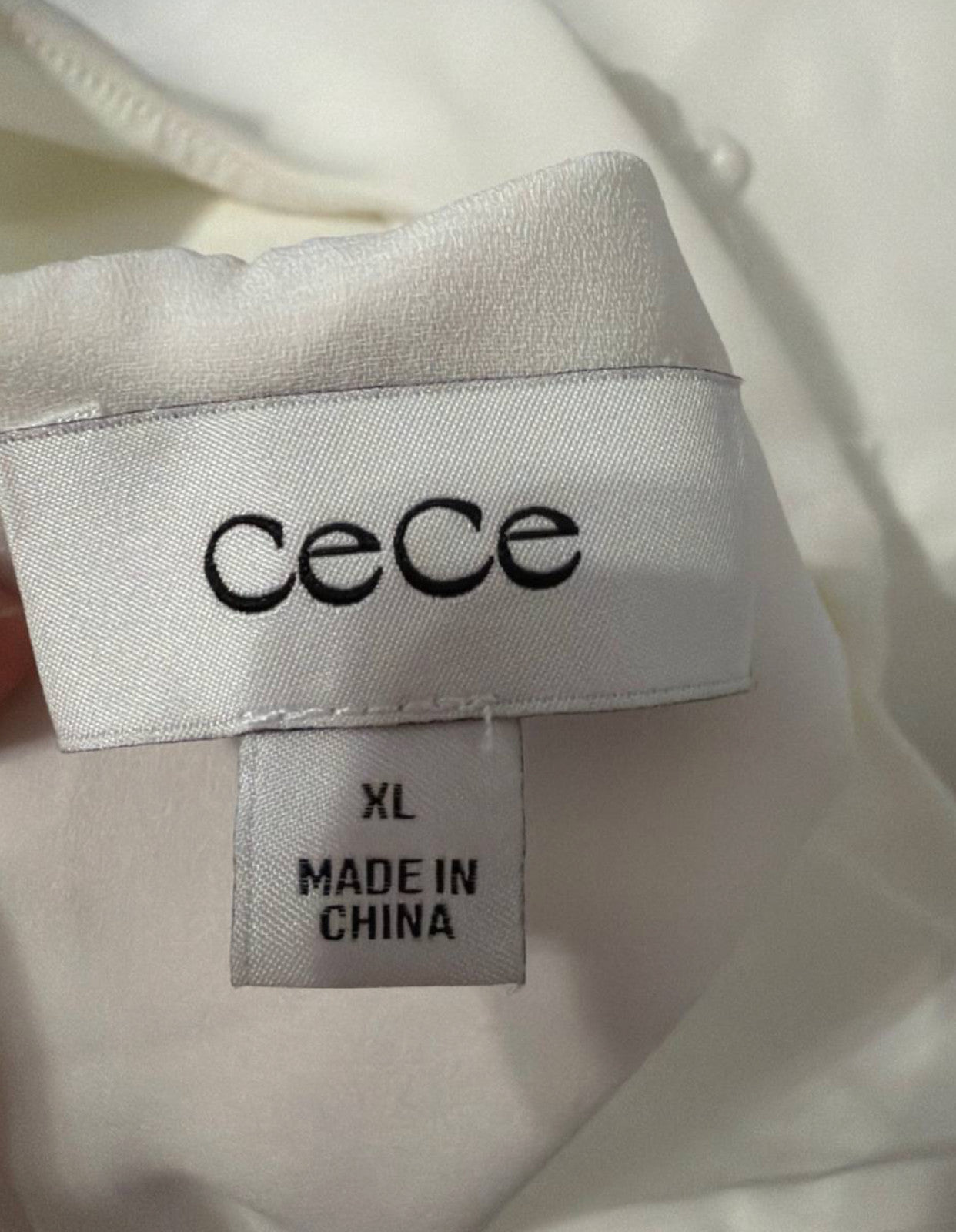 CeCe Sleeveless Ruffled‑Hem Sheath Dress White XL Excellent Condition msrp$119