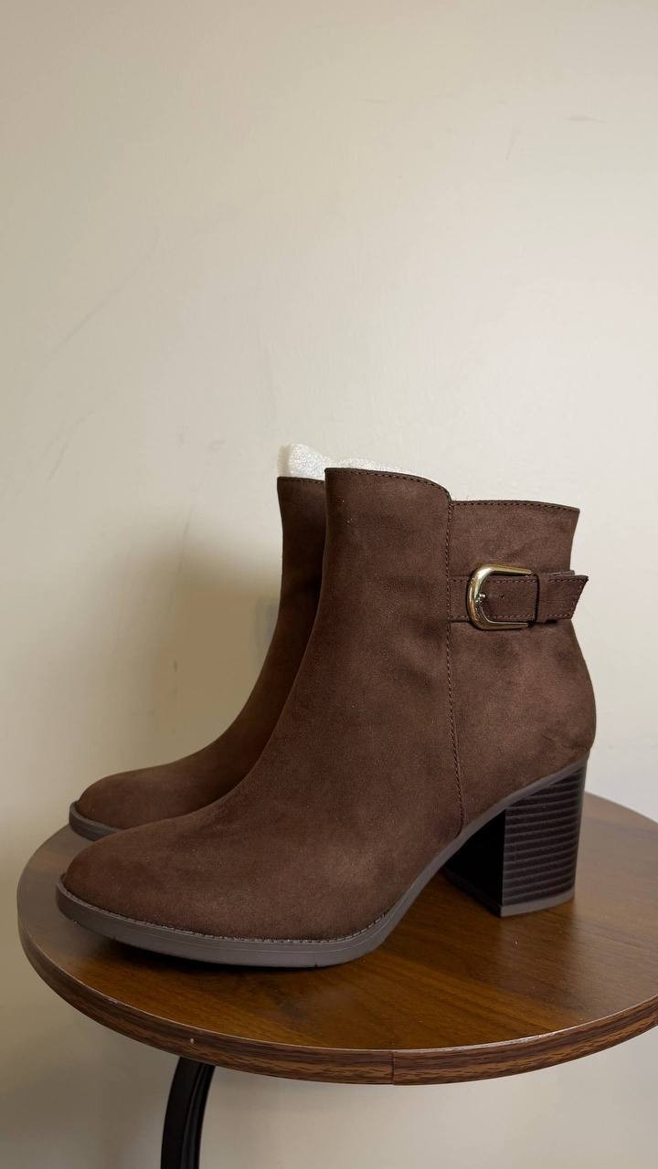 Style & Co Harlemm Buckle Booties Dark Brown Women’s 8M NWB $69.90