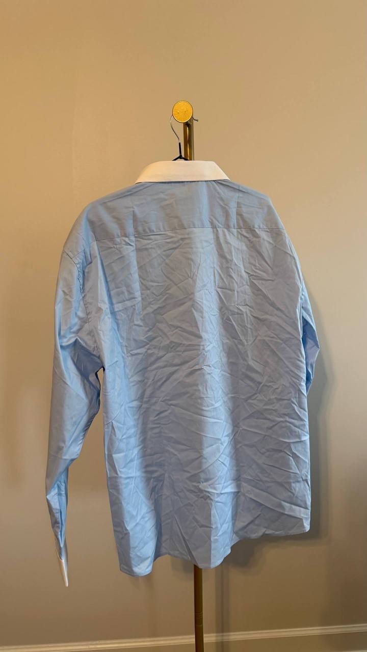 Tayion by Montee Holland Men’s Contrast Collar Shirt Blue XXL NWT MSRP 85$