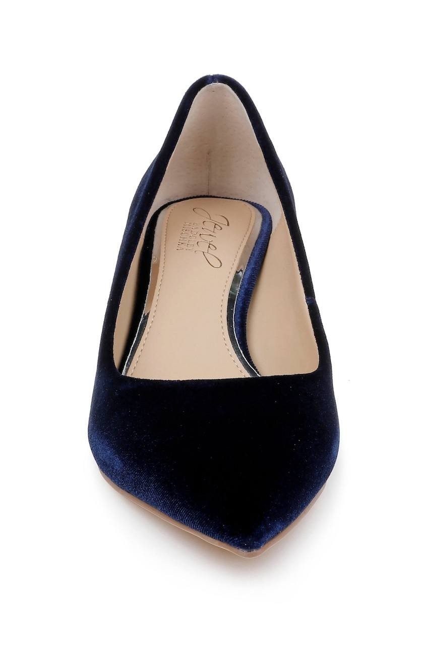 Jewel Badgley Mischka Enola Velvet Kitten Heel Pumps Navy Women’s 8 NWB $99