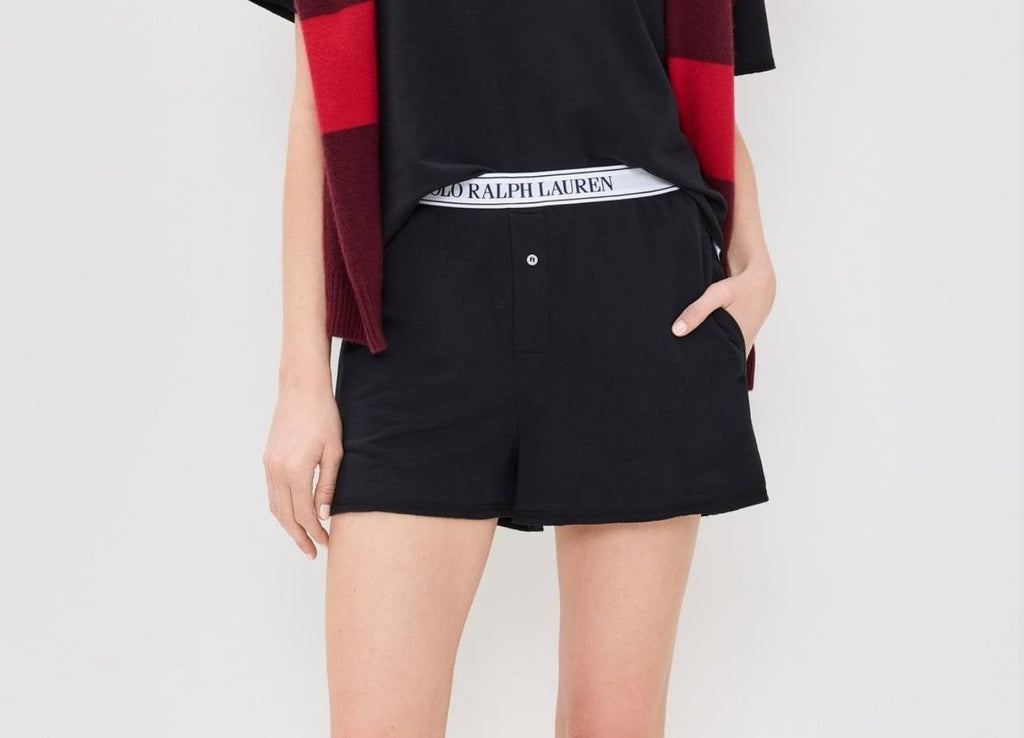 Polo Ralph Lauren Women's French Terry Pajama Shorts Black XS Lightweight