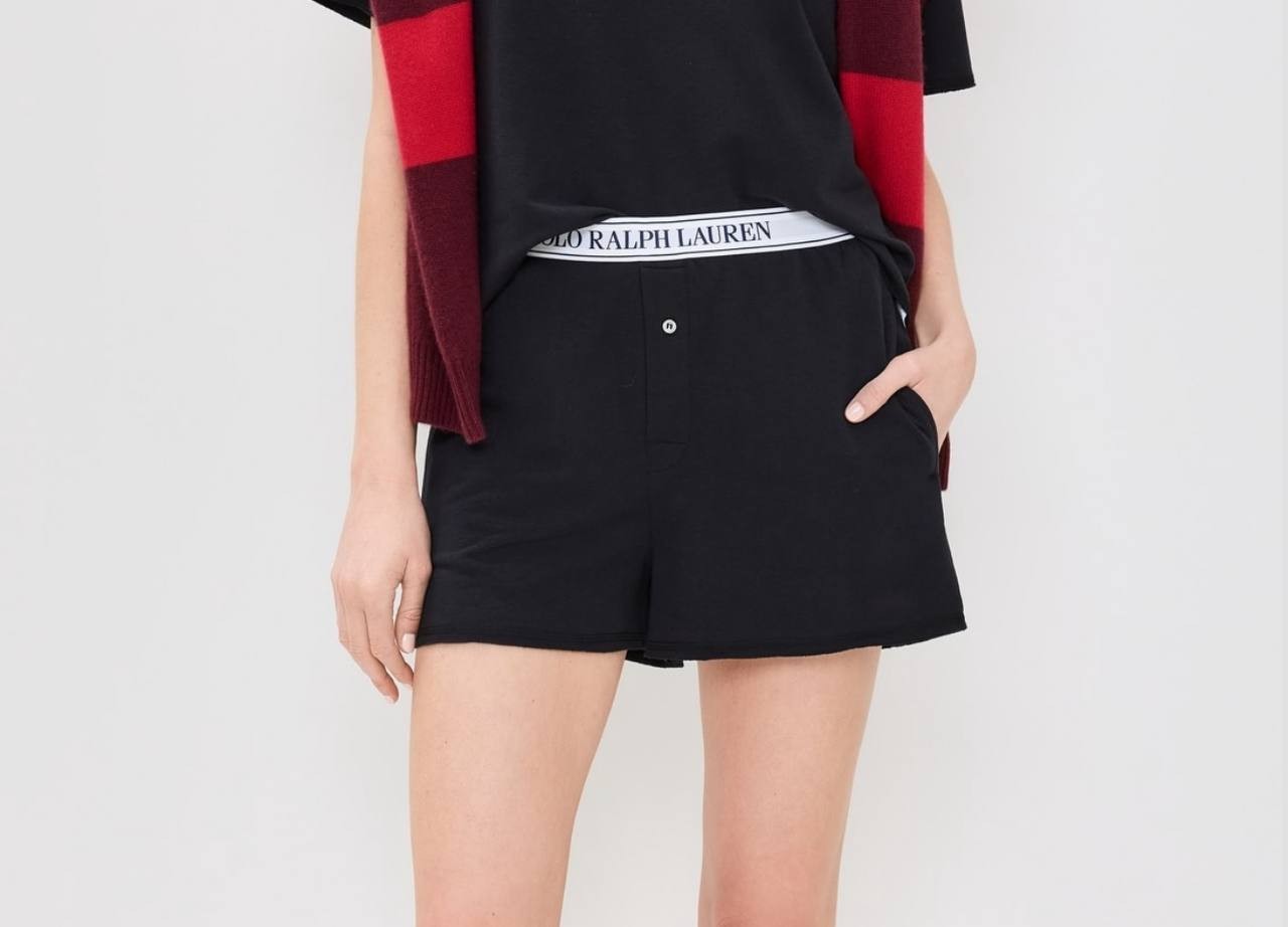 Polo Ralph Lauren Women's French Terry Pajama Shorts Black XS Lightweight