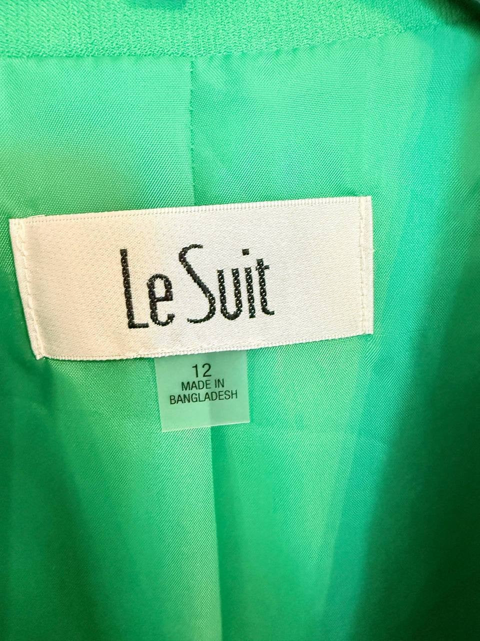 Le Suit 2‑Piece Skirt Suit–Notch‑CollarJacket&Flounce‑Hem Skirt–Size12–NWT–$225