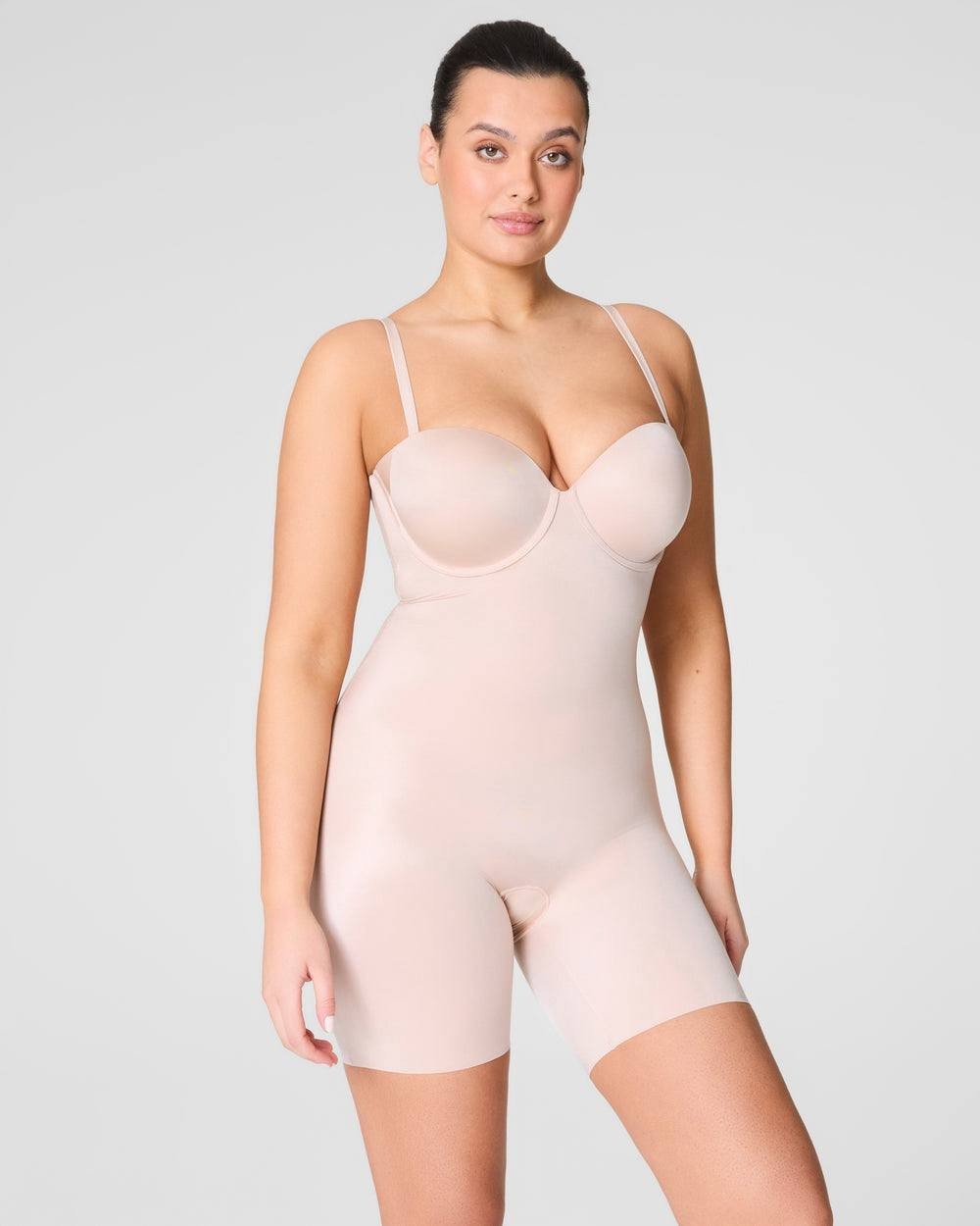 Spanx Nude Shaping Bodysuit S - Strapless, Built-in Bra, New with Tags