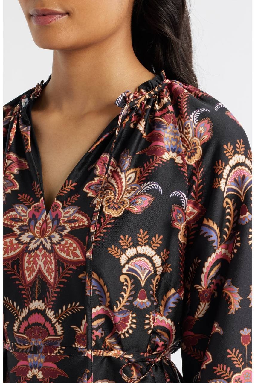 Vince Camuto Women’s Keyhole Pull-On Dress Black Multi Size 6 NWT $168