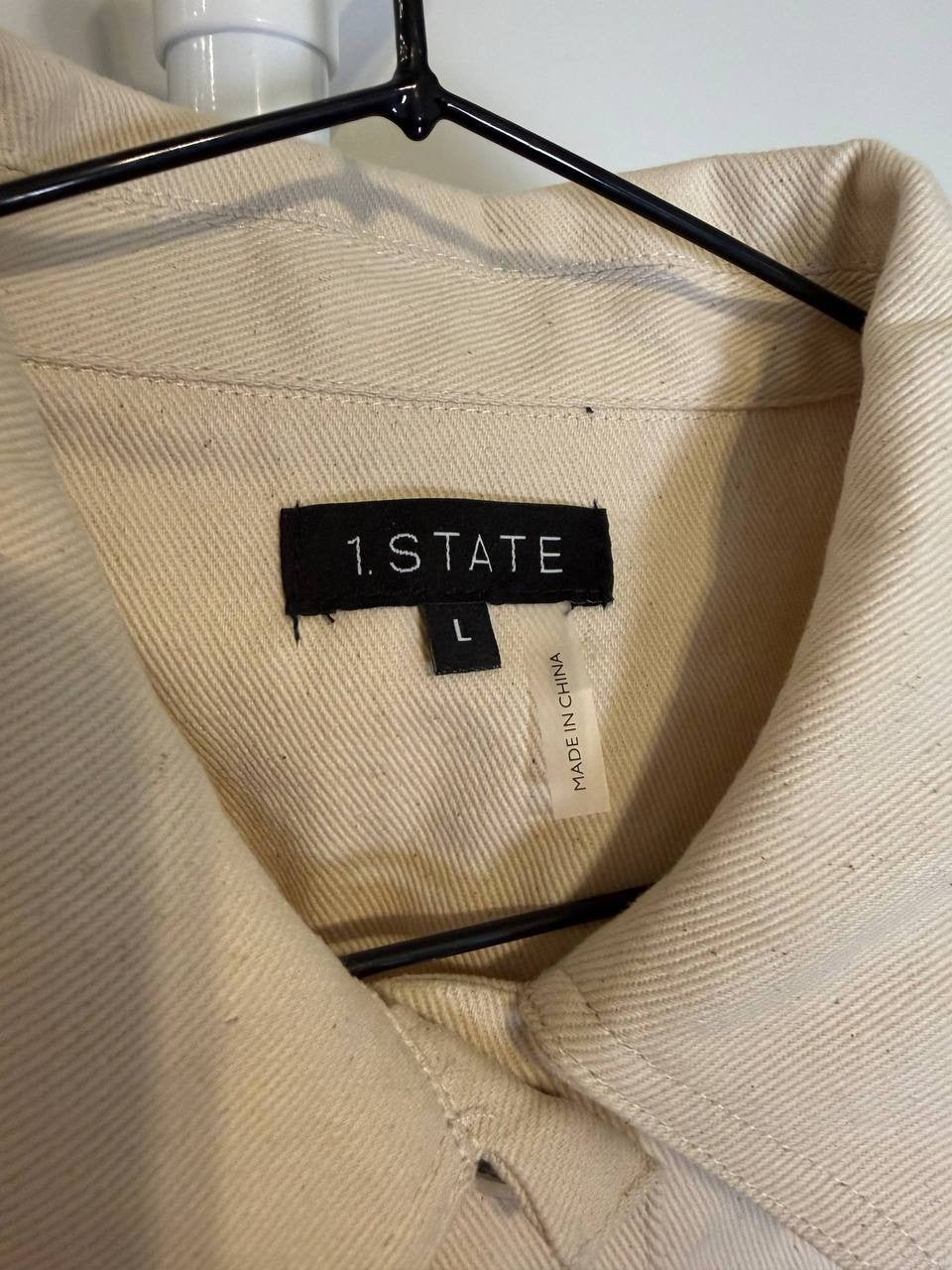 1.STATE Cropped Jacket – White Swan / Neutral – Size L – NWT