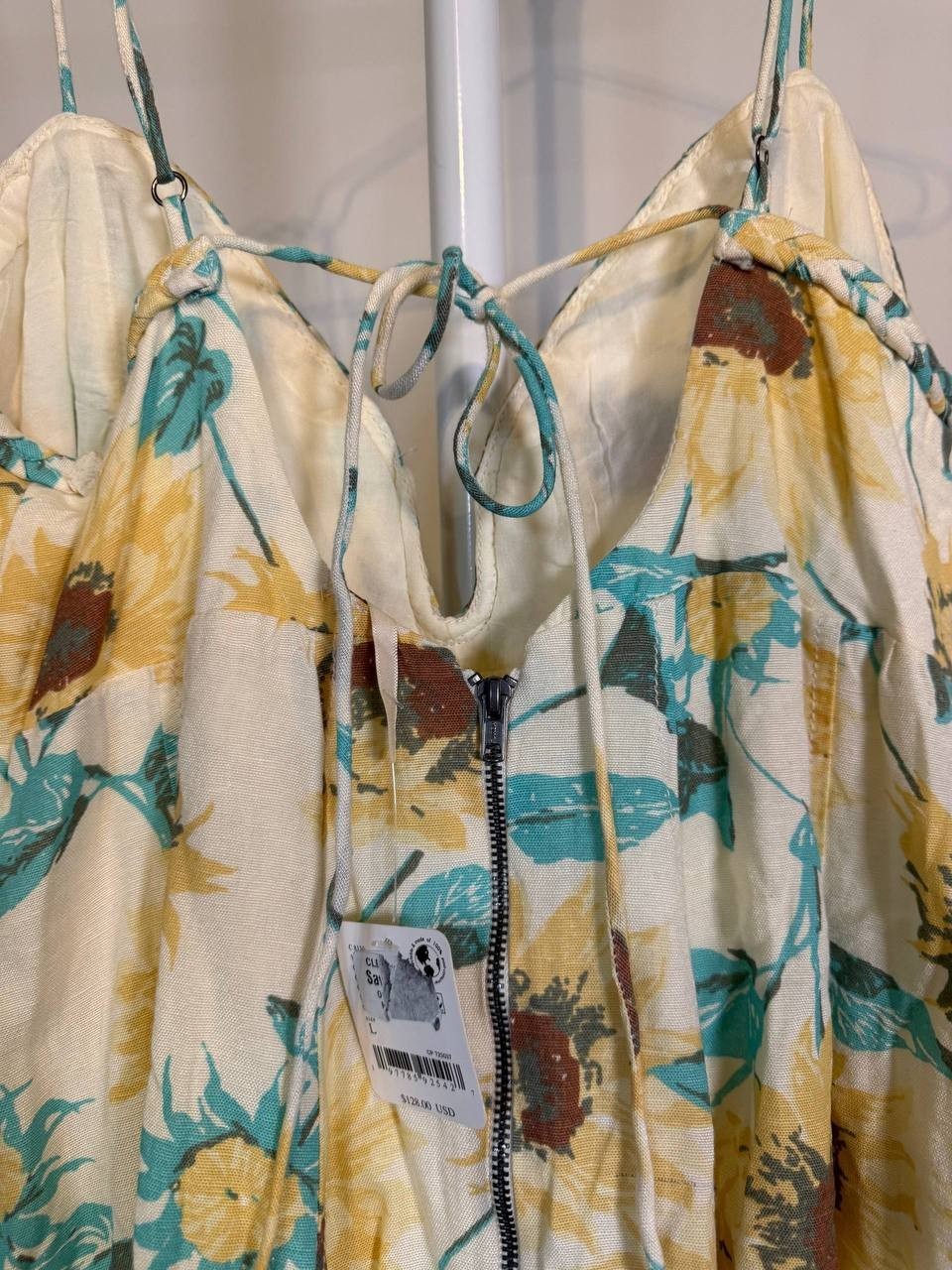 Free People Altura Floral  Mini Dress –Size L–NWT– $128-Small Inside Fabric Pull