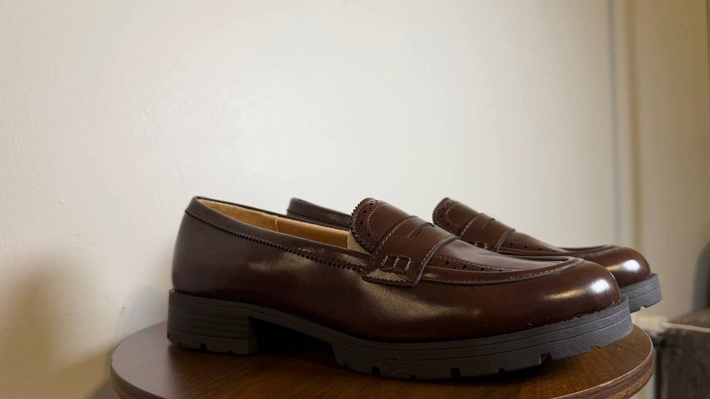LifeStride London Loafers 10W Walnut Brown Lug Sole Penny Slip‑On NIB msrp$89.99