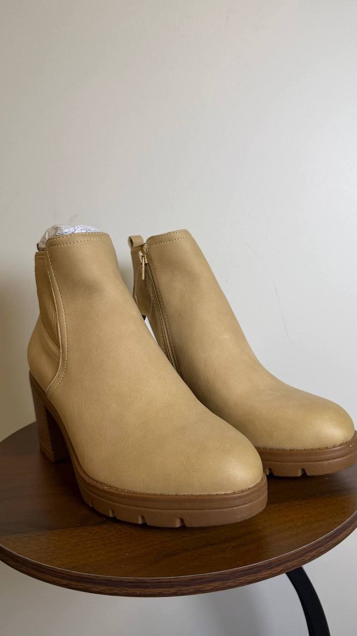 Naturalizer Madalynn Bootie 9W Sand Brown Waterproof Almond Toe Zip NIB msrp$185