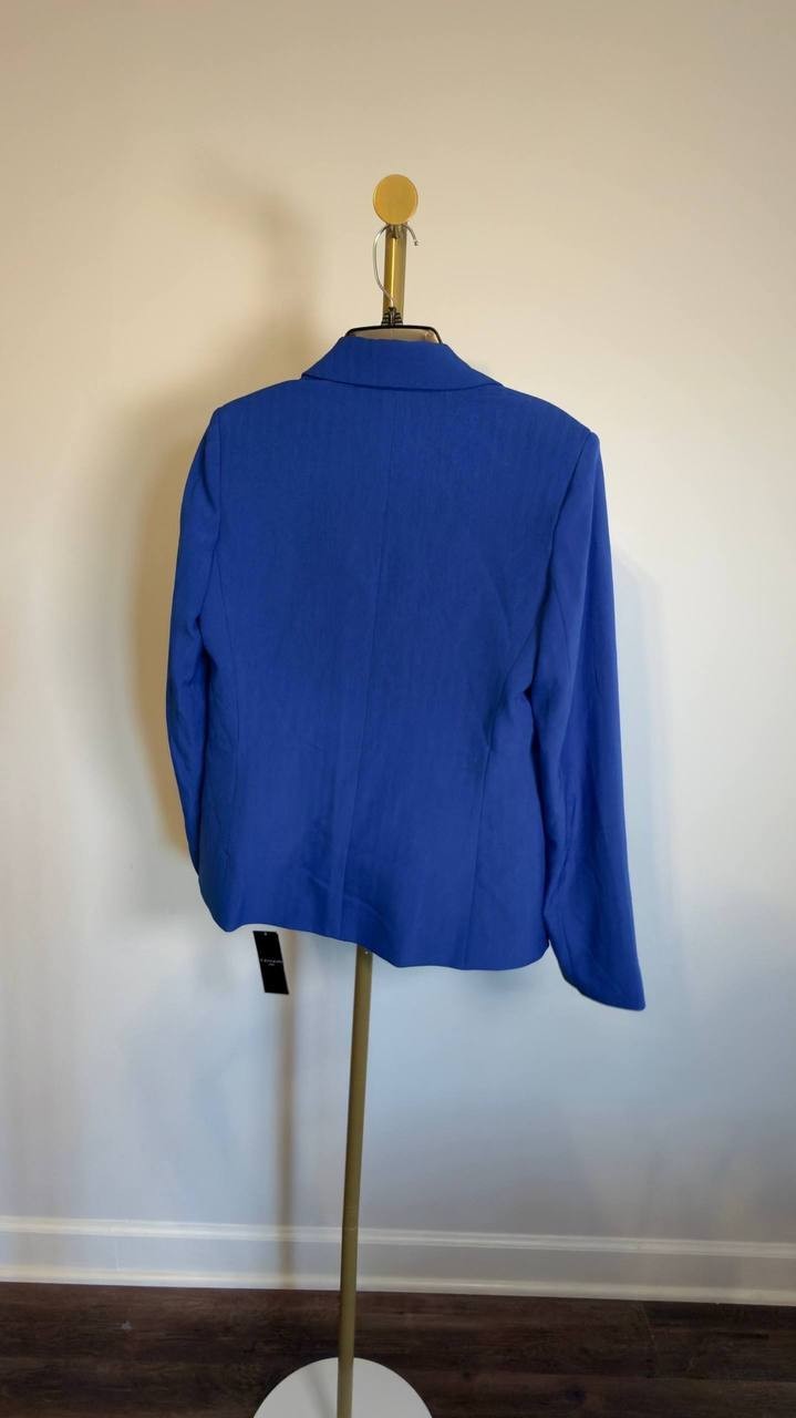 Tahari ASL Faux Double Breasted Jacket New Royal Blue 2 NWT $139