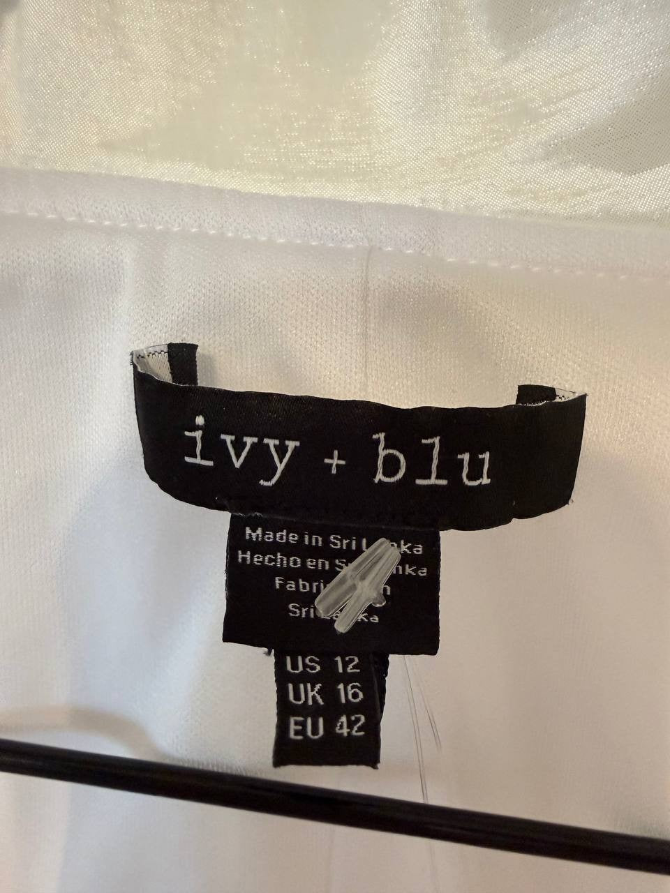 Ivy + Blu Triple‑Collar Tie‑Front Sleeveless Dress – Size 12 – NWOT