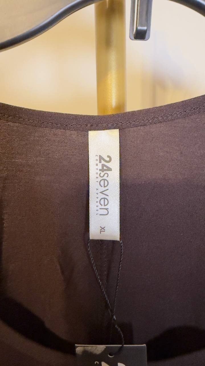24seven Comfort Apparel Tunic Top Brown XL NWT $61