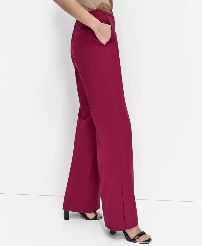 DKNY High‑Rise Front‑Zip Flared Pants Pink Size16 NWT Modern Feminine msrp$99