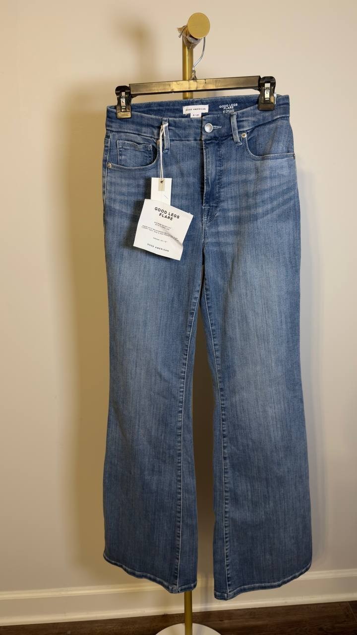 Good American Good Legs Flare Jeans Indigo Size 4 NWT $128