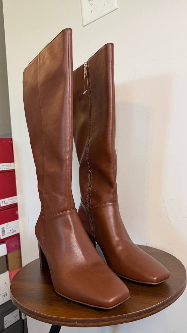 Naturalizer Nona Knee High Boots Cappuccino 8.5W Faux Leather $185 NWB