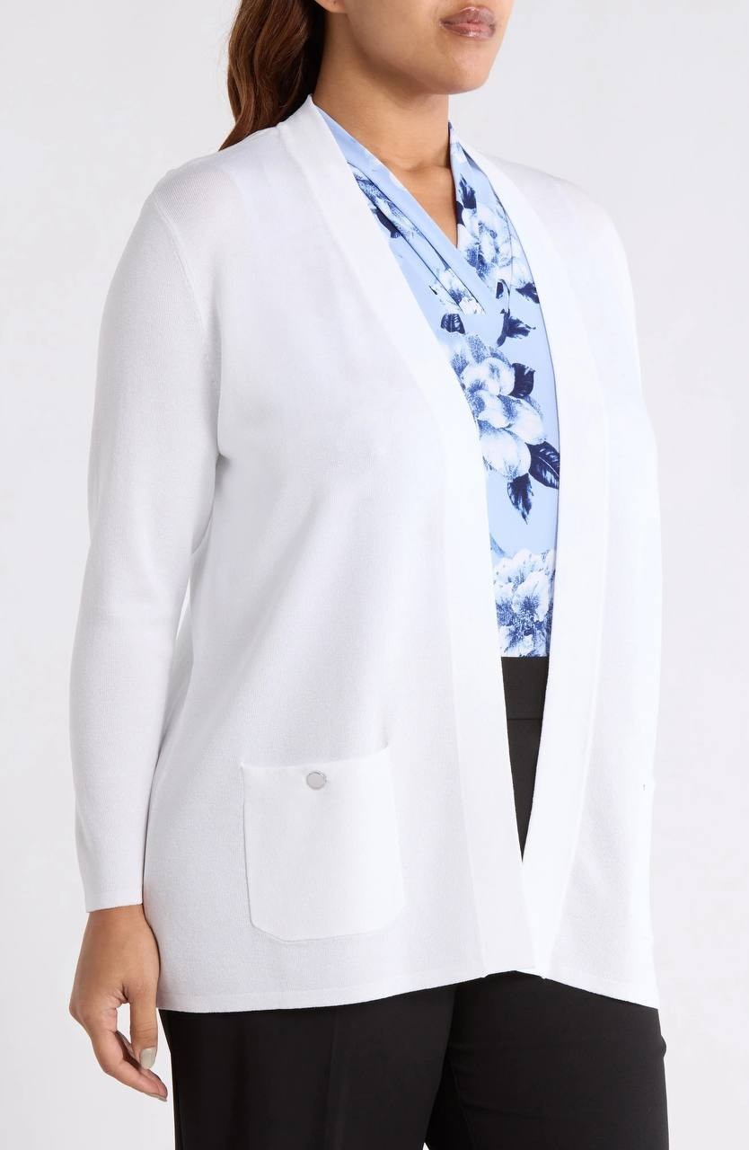 Anne Klein Malibu Cardigan White L NWT $99