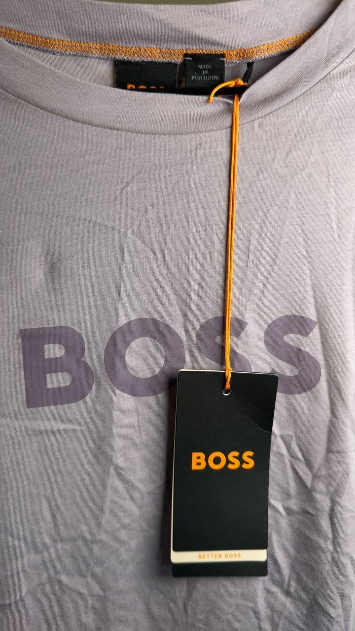 BOSS Elogo Logo Cotton Graphic T-Shirt Pastel Purple XL NWT $59