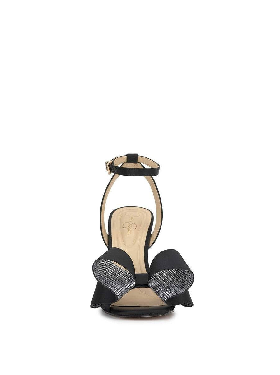 Jessica Simpson Black Satin Heeled Sandals Size 7.5M New in Box $99
