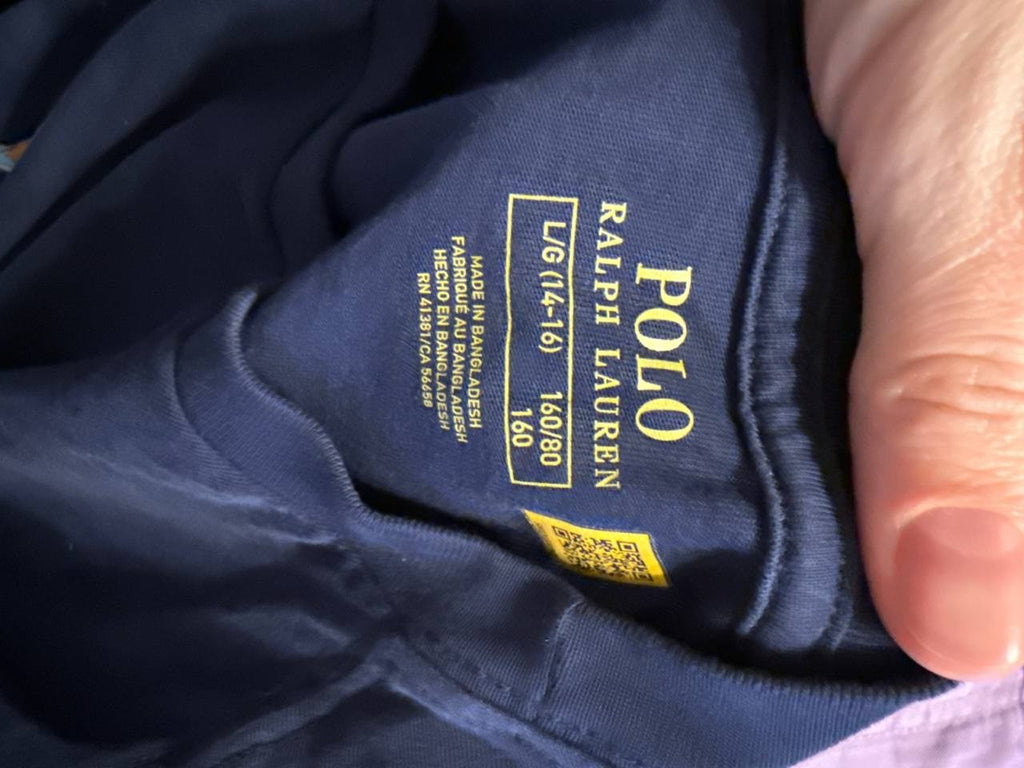 Polo Ralph Lauren Boys T-Shirt L (14–16) Blue Logo Cotton Tee NWT Classic Fit