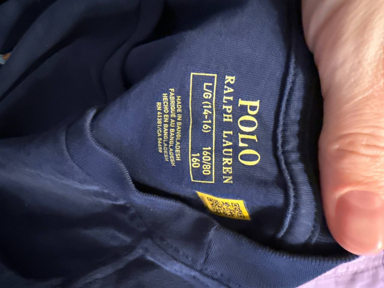 Polo Ralph Lauren Boys T-Shirt L (14–16) Blue Logo Cotton Tee NWT Classic Fit